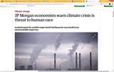 Financieel topinstituut JP Morgan geeft een waarschuwing af rond klimaatcrisis